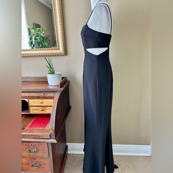 Likely Black Tamarelli Gown Revolve Mermaid Side Cutout Spaghetti Straps Size 14 - Picture 4 of 13